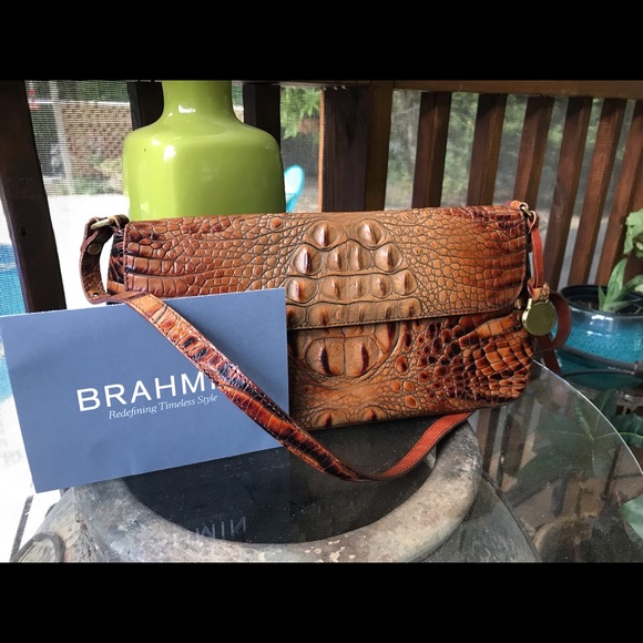 Brahmin Handbags - BRAHMIN CROSSBODY TOASTED COCONUT CROC BAG